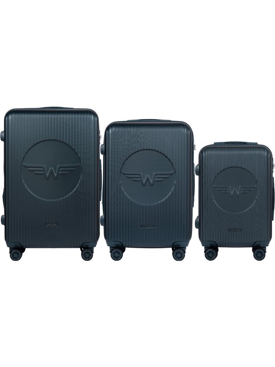 Komplet walizek WINGS, Zielony, Swallow 3.0
