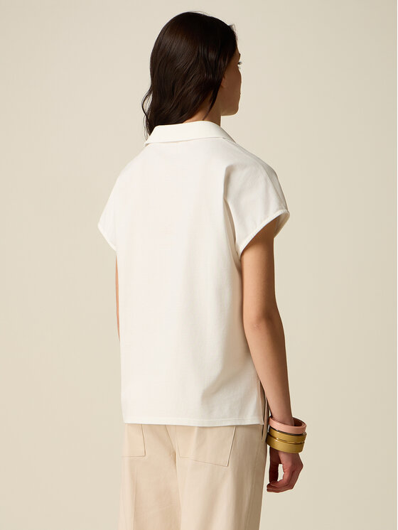 Oltre Oltre T-Shirt G051J004582N011 Biały Regular Fit