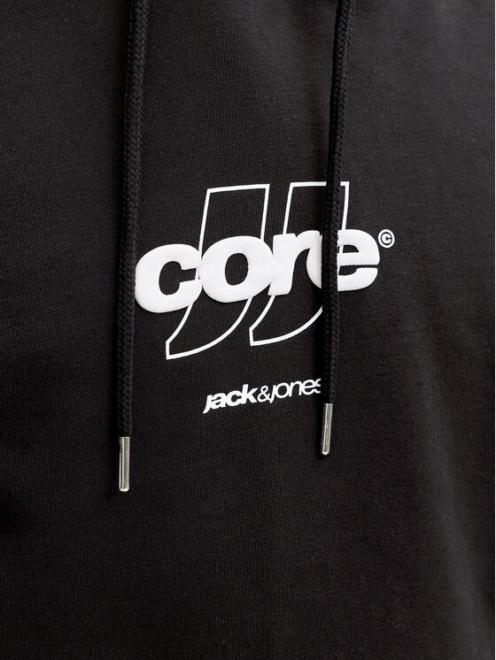 Jack & Jones Jack & Jones Džemperis ar kapuci Club 12290001 Melns Relaxed Fit