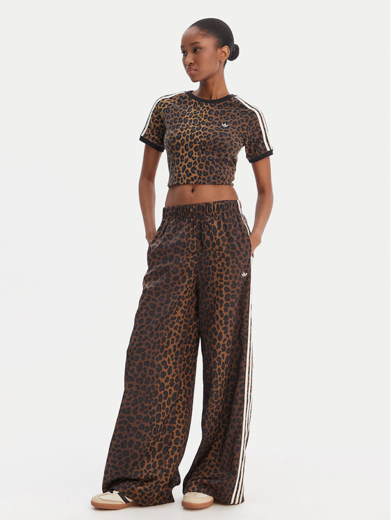 adidas adidas Spodnie dresowe Satin KA2666 Brązowy Wide Leg