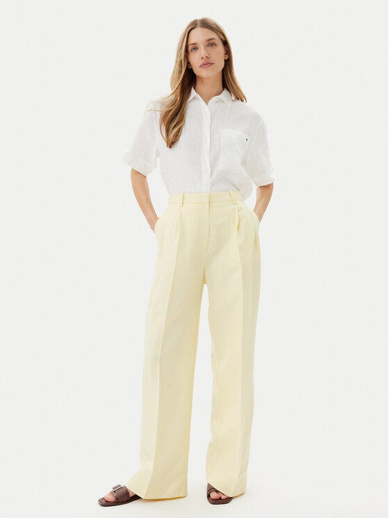 Tommy Hilfiger Tommy Hilfiger Spodnie materiałowe WW0WW45460 Żółty Relaxed Fit