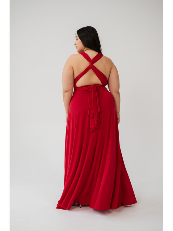 ROSE AVENUE ROSE AVENUE Sukienka wieczorowa MULTIWAY Czerwony Long Fit