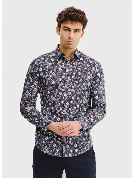 Pako Lorente Pako Lorente Koszula P25SF-1X-001 Granatowy Slim Fit