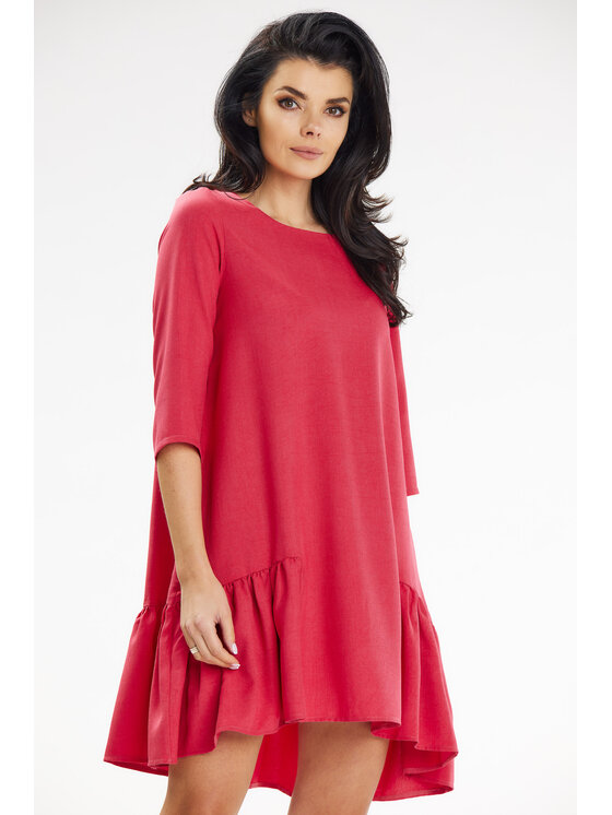 Awama Awama Sukienka letnia A648 Fioletowy Basic Fit