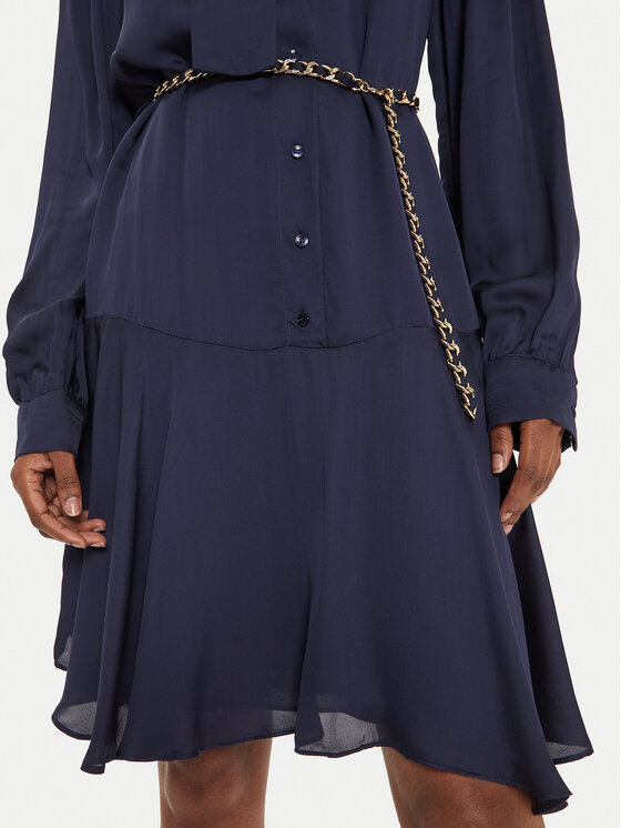 Fracomina Fracomina Hemdkleid FR24WD1003W73101 Dunkelblau Regular Fit