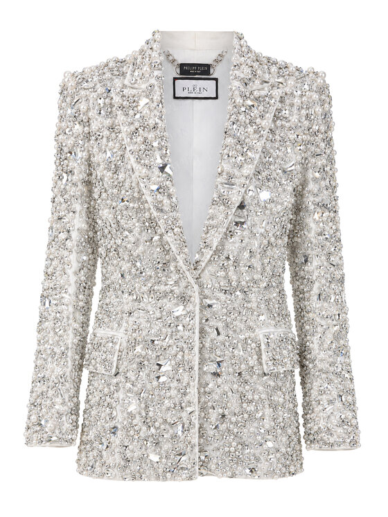 PHILIPP PLEIN PHILIPP PLEIN Marynarka 32209 Biały Loose Fit