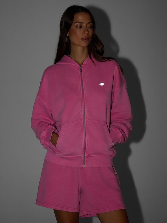 4F 4F Bluza FOB SUMMER Różowy Oversize