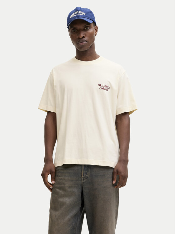 Jack & Jones Jack & Jones Póló Norrebro Typo 12282898 Ekru Regular Fit
