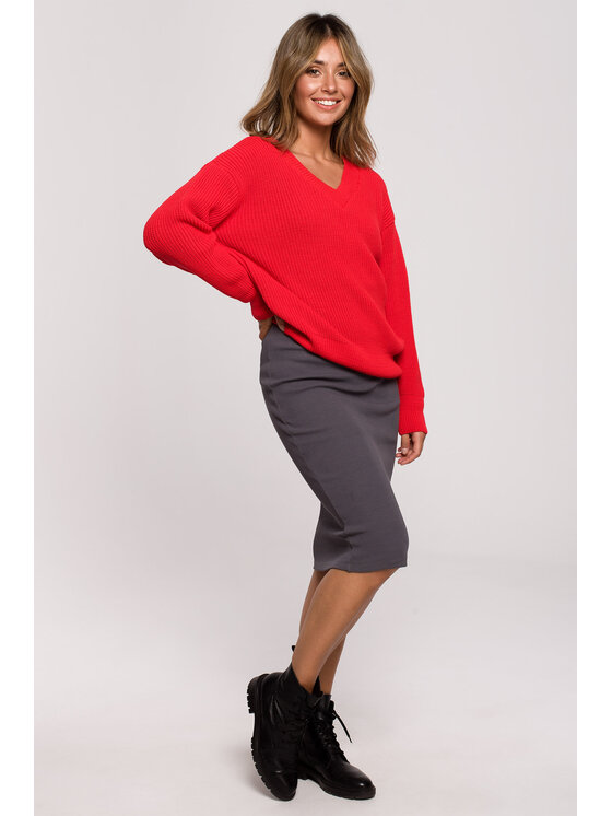BeWear BeWear Sveter BK075 Červená Comfortable Fit