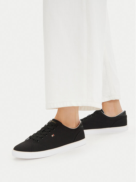 Tommy Hilfiger Tommy Hilfiger Sneakers aus Stoff Th Low Profile Vulc Canvas FW0FW09102 Schwarz