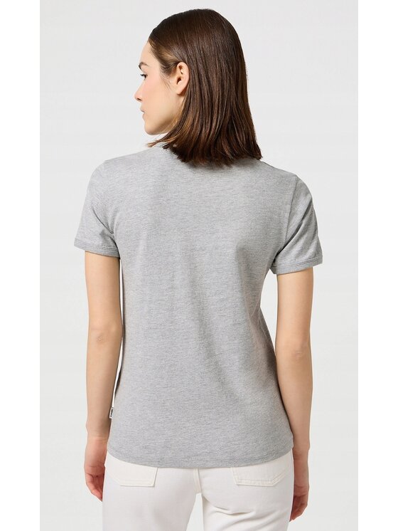 Wrangler Wrangler T-Shirt Ringer Tee Szary Regular Fit