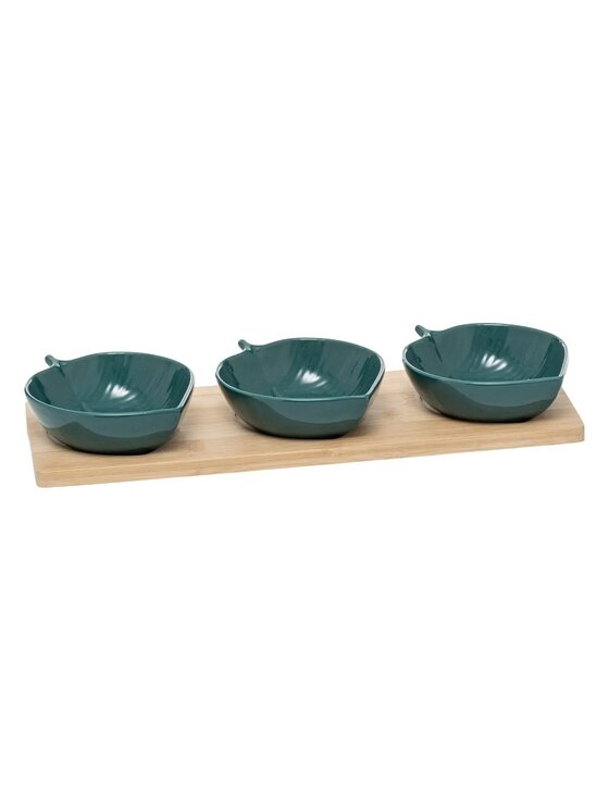 MIAhome MIAhome Zestaw do przekąsek z tacą Yucatan 32 cm Zielony