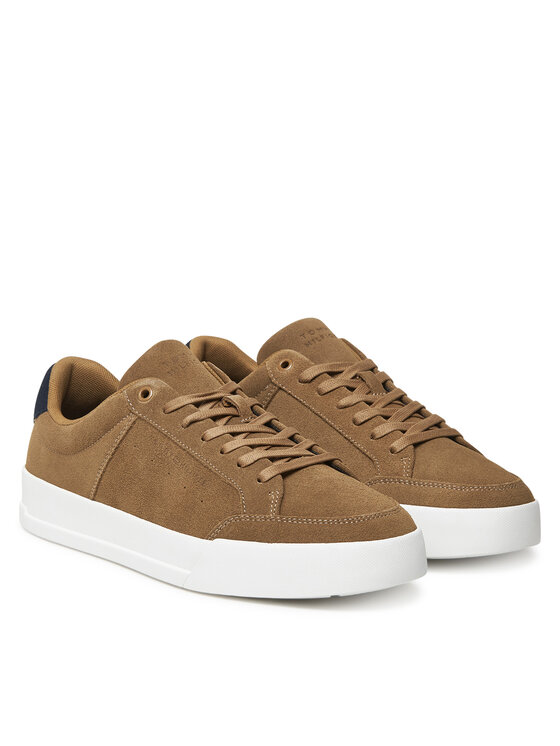 Tommy Hilfiger Tommy Hilfiger Sneakersy Th Court Summer Suede FM0FM05517 Brązowy
