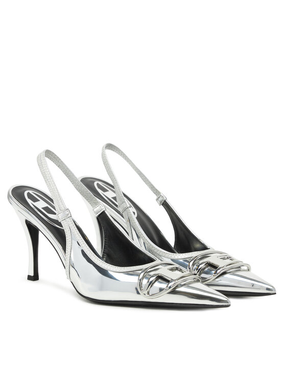 Diesel Diesel Pantofi cu toc subțire Y02985 P1660 T9002 Argintiu