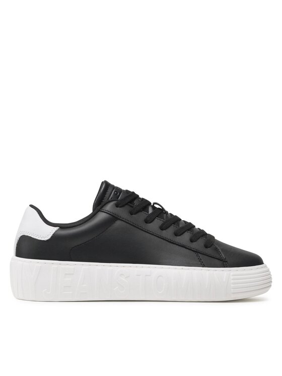 Tommy Jeans Snīkeri Leather Outsole EM0EM01159 Melns