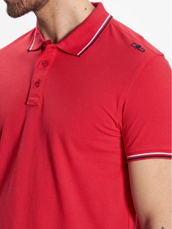 CMP CMP Тениска с яка и копчета 39D8367 Червен Regular Fit