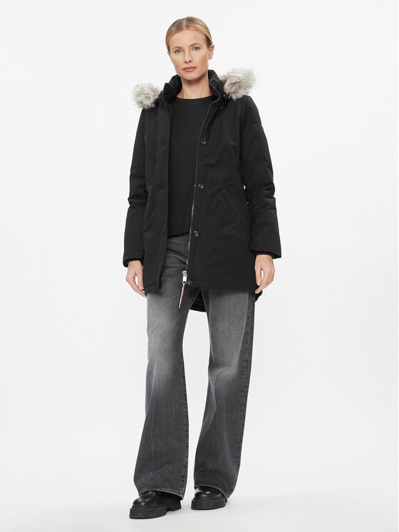 Tommy Hilfiger Tommy Hilfiger Parka WW0WW39864 Čierna Regular Fit