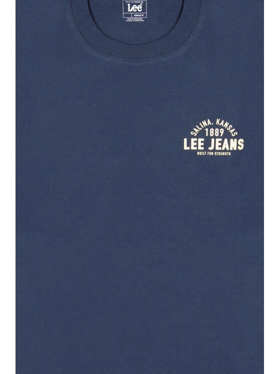 Lee Lee T-Shirt SMALL LOGO TEE Niebieski Regular Fit
