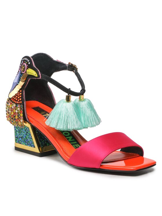 Sandales Femme Kat Maconie Chichi - Cuir Noir - Talon Bloc Moyen (5-7 Cm) - Taille 41 - Neuf Emballé