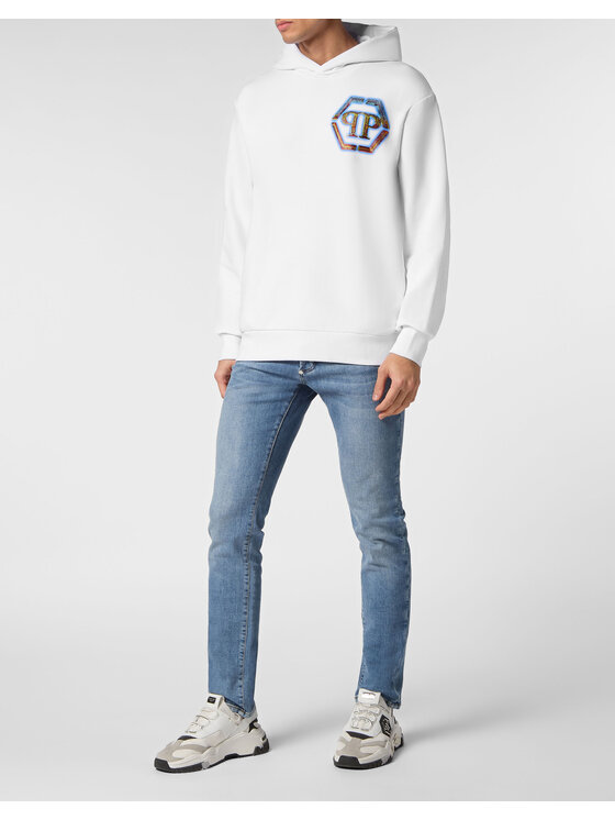PHILIPP PLEIN PHILIPP PLEIN Bluza 19535 Biały Regular Fit