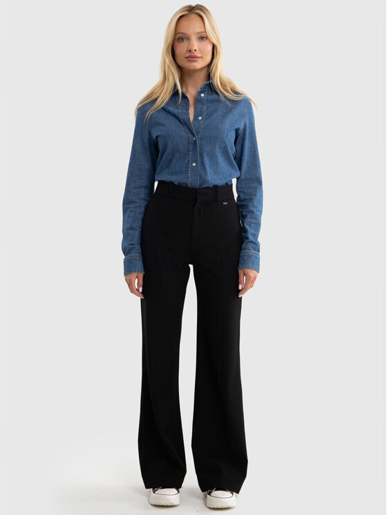 BIG STAR BIG STAR Spodnie materiałowe MABEL_906_350 Czarny Classic Fit