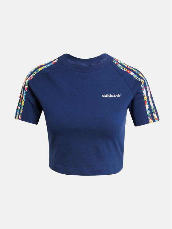 adidas adidas T-shirt Liberty London 3-Stripes Infill Baby JC7788 Tamnoplava Slim Fit