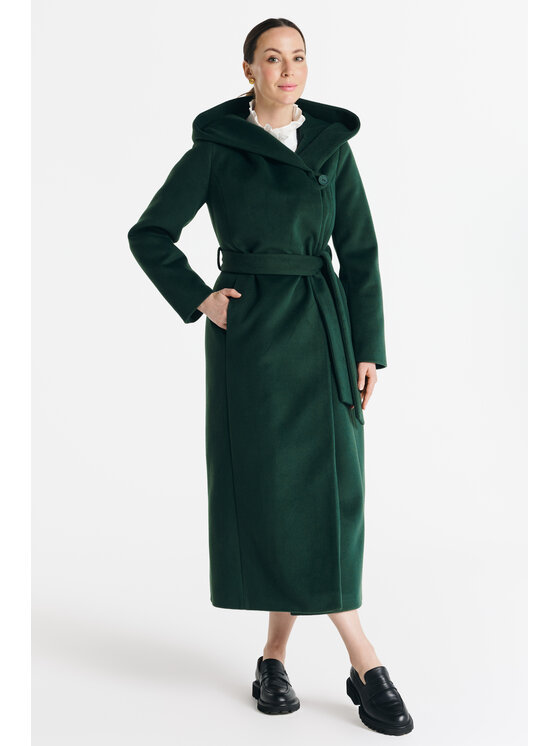 Salme Salme Płaszcz wełniany Noelia maxi Zielony Regular Fit