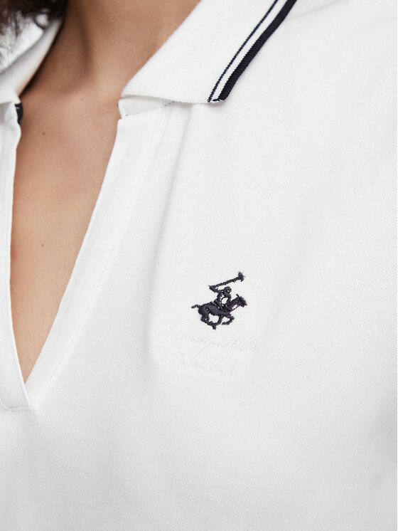 Beverly Hills Polo Club Beverly Hills Polo Club Тениска с яка и копчета P-SS26W-P0022 Бял Regular Fit