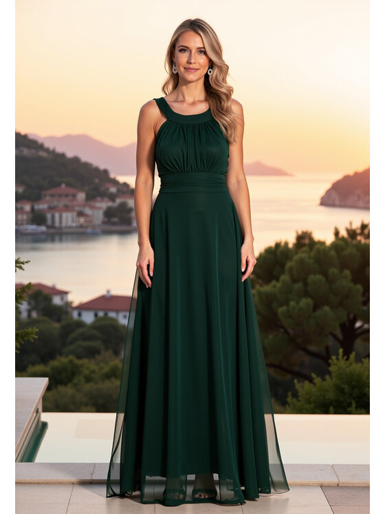 FIGL FIGL Abito da sera M1171 Verde Flared Fit