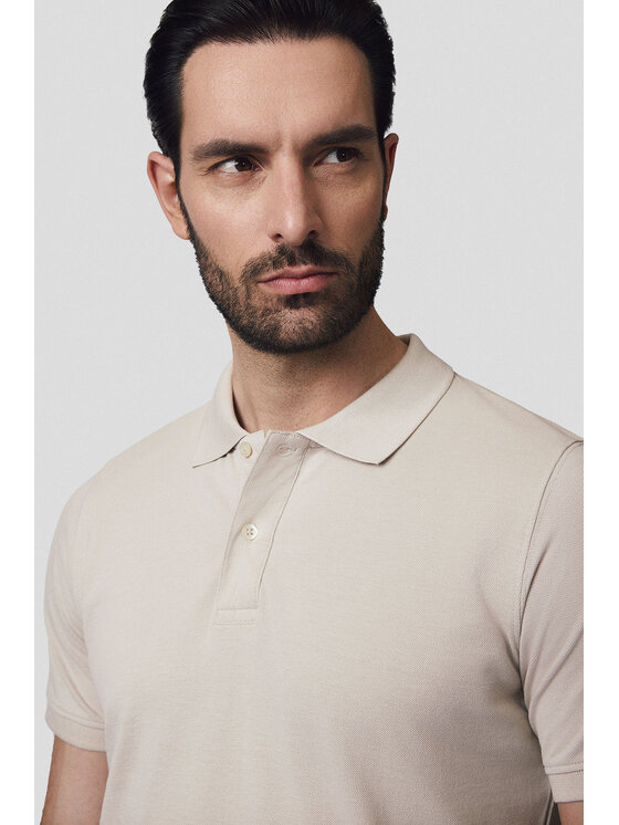 Lancerto Lancerto Polo Cassian PO073125000006 Beżowy Regular Fit