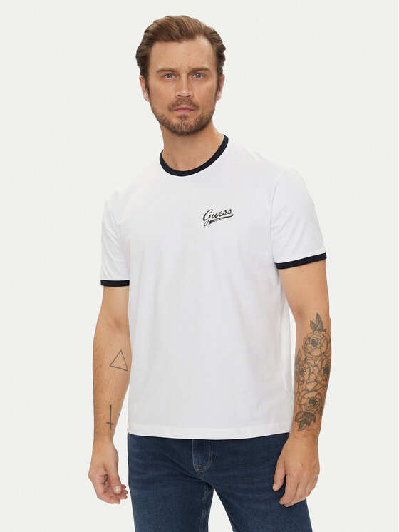 Guess Jeans Guess Jeans T-Shirt M4YI43 K8FQ4 Bílá Regular Fit