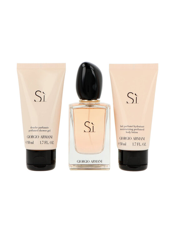 Giorgio Armani Giorgio Armani Set Armani Si Edp 50ml + Shower Gel 50ml + Body Lotion 50ml Zestaw zapachowy