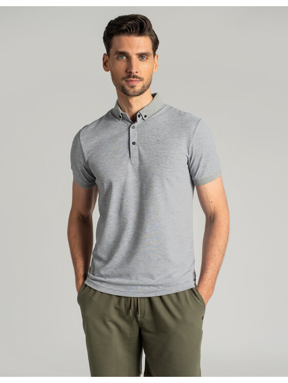 Borgio Męskie Polo, rozmiar L, Szara, matteo
