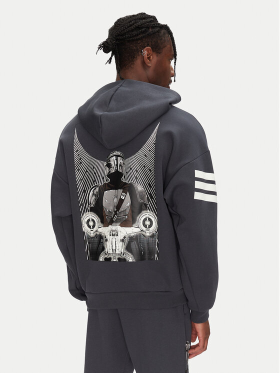 adidas adidas Majica dugih rukava Star Wars The Mandalorian™ JI5720 Siva Regular Fit