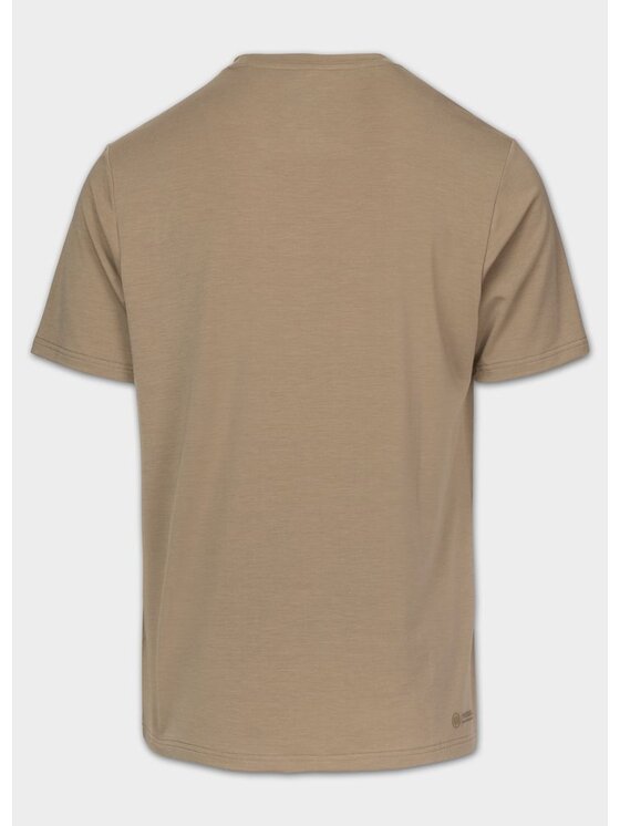 PITBULL PITBULL Koszulka techniczna Casual Sport SMALL LOGO II Brązowy Regular Fit