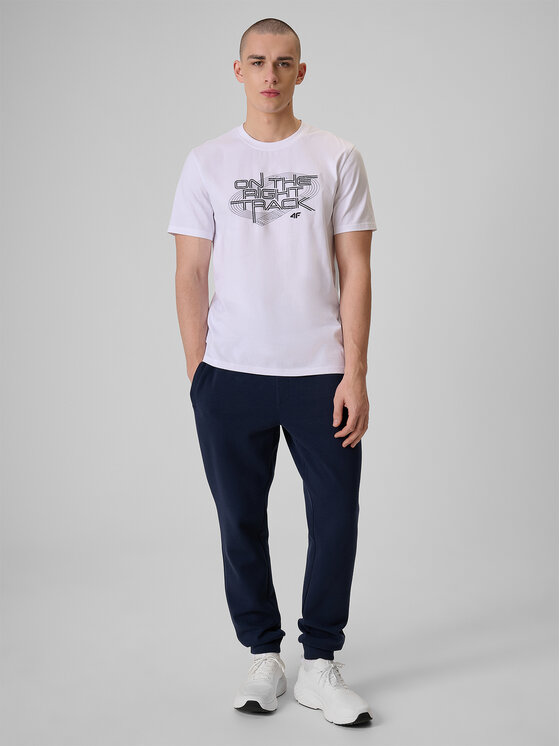 4F 4F Spodnie dresowe MONOCHROME MOVEMENT Granatowy Regular Fit