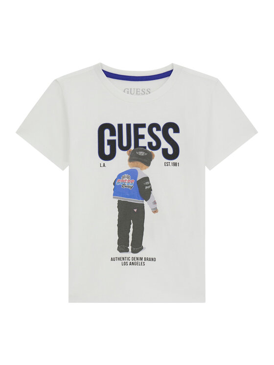 Guess T-Shirt N6RI05 K8HM4 Biały Regular Fit
