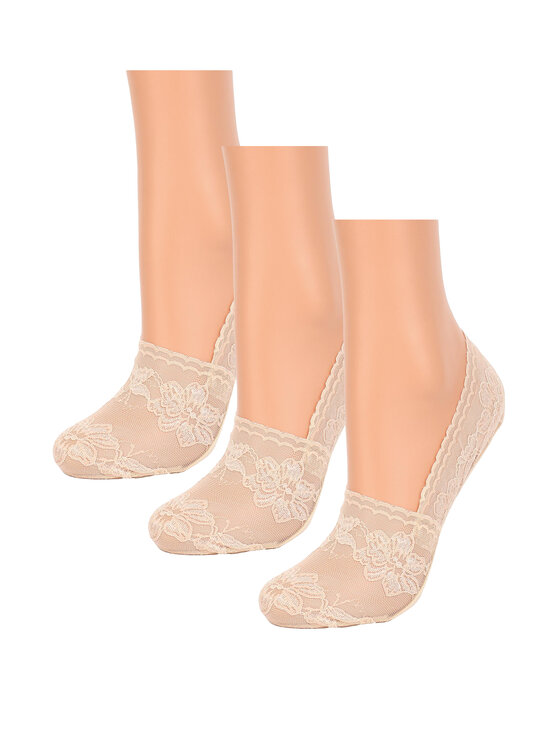 Poupée Marilyn Poupée Marilyn Skarpety stopki damskie LACE Z32 Beżowy