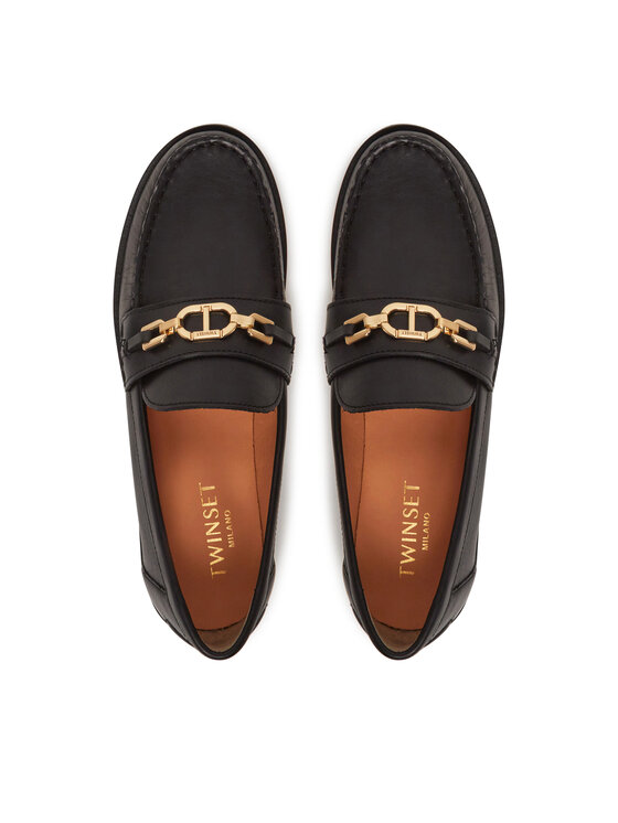 TWINSET TWINSET Mokasíny 251TCP130 Čierna