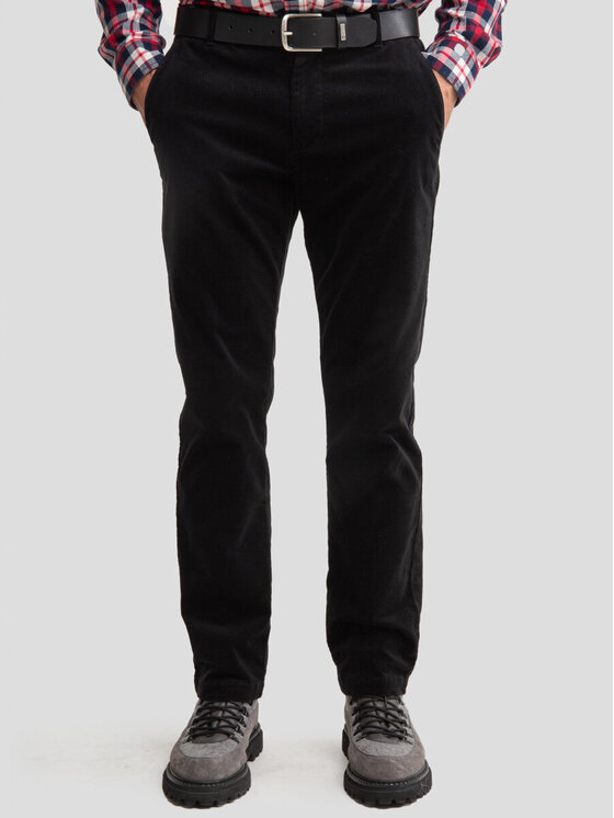 BIG STAR BIG STAR Spodnie materiałowe TREVIS_906_350 Czarny Chino Fit