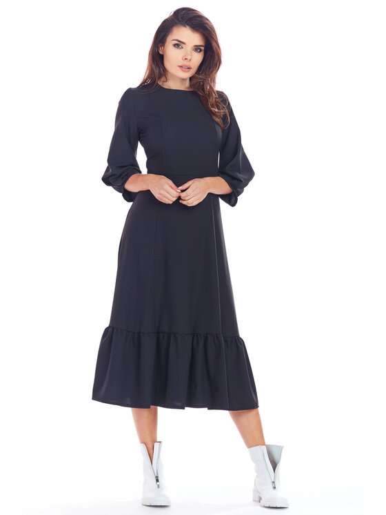 Awama Vestito da giorno A345 Nero Basic Fit