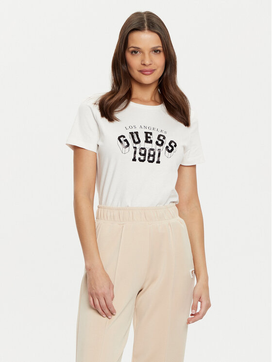 Guess T-krekls V5RI06 I3Z14 Écru Regular Fit