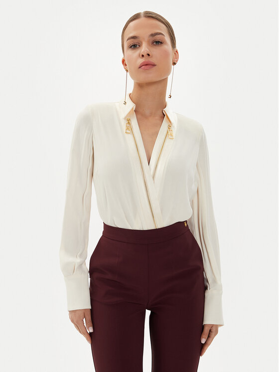 Elisabetta Franchi Elisabetta Franchi Glaustinukė CB-003-46E2 Écru Regular Fit