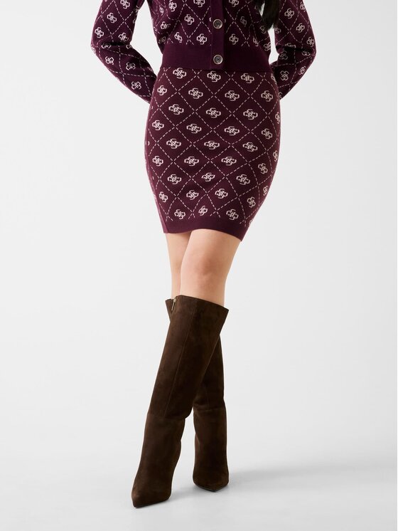 Guess Guess Mini sukně 167473 Bordó Classic Fit