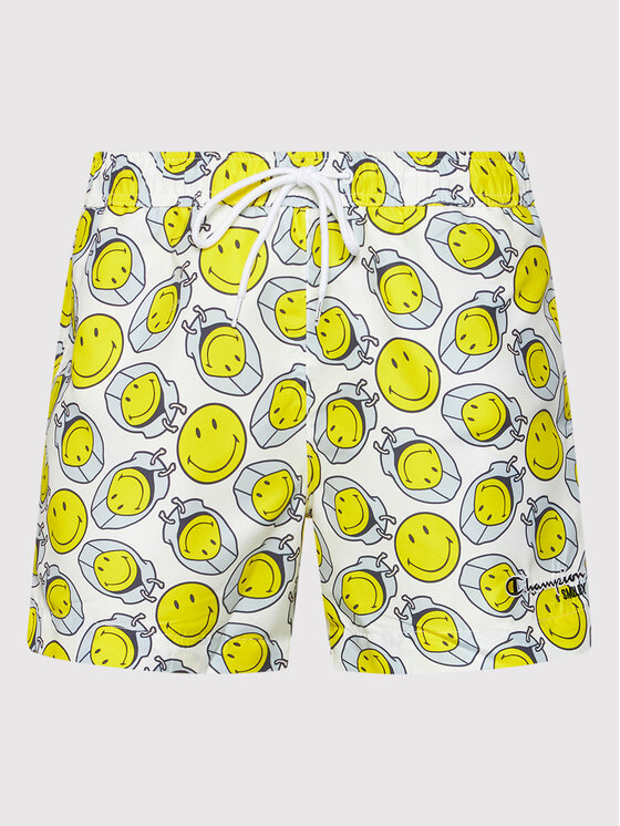 Champion Champion Pantaloni scurți pentru înot SMILEY Poly 218224 Alb Regular Fit
