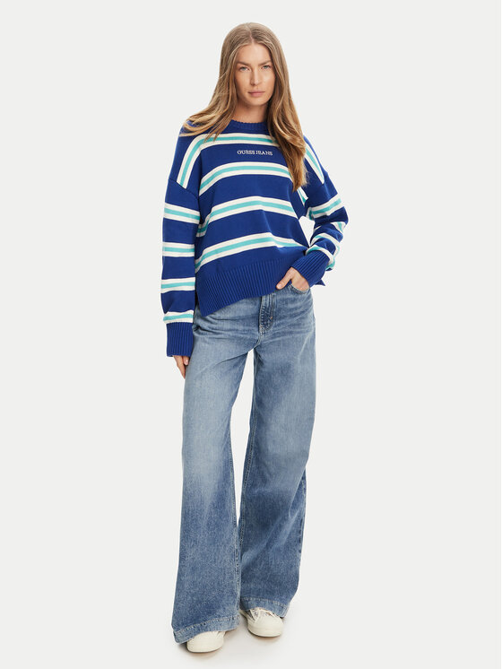 Guess Jeans Guess Jeans Pulover W4BR09 Z3HM1 Modra Regular Fit