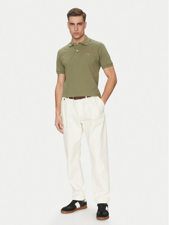 Lacoste Lacoste Polokošeľa L1212 Kaki Regular Fit