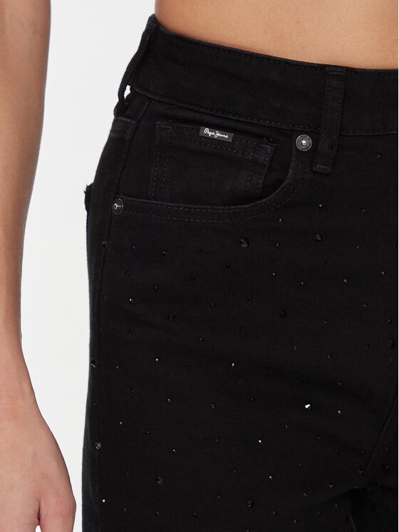 Pepe Jeans Pepe Jeans Jeansy Sparkle PL204604 Czarny Relaxed Fit