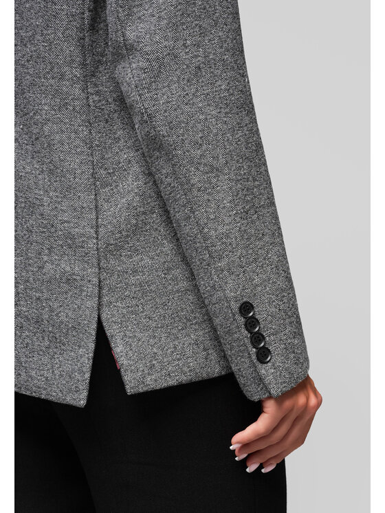 Ombre Ombre Marynarka LW-BLZB-0101 Szary Regular Fit