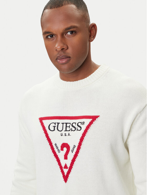 Guess Jeans Guess Jeans Džemperis M4BR32 Z3HM1 Écru Regular Fit